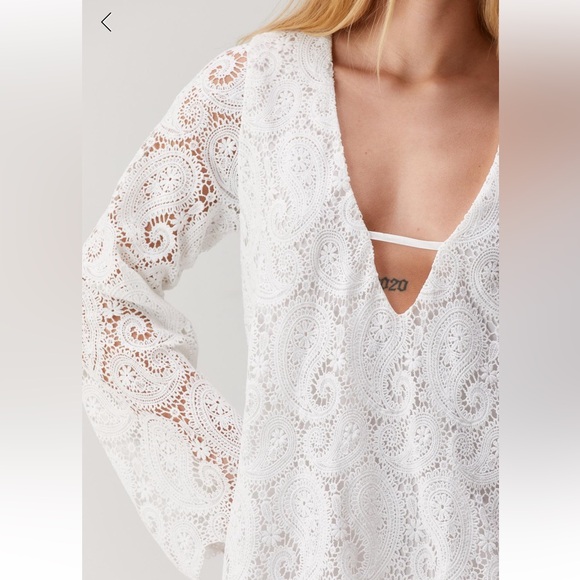 NWT Nasty gal Lace Tunic Long Sleeve Mini Dress - Picture 2 of 8